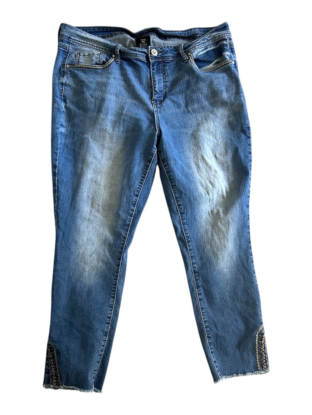 Hydraulic Women’s Cropped Ankle Jeans with Embellished Hem